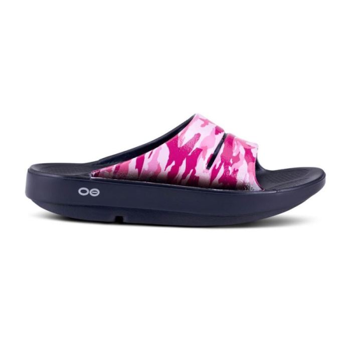 Oofos Canada Women's OOahh Luxe Slide Sandal - Project Pink Camo