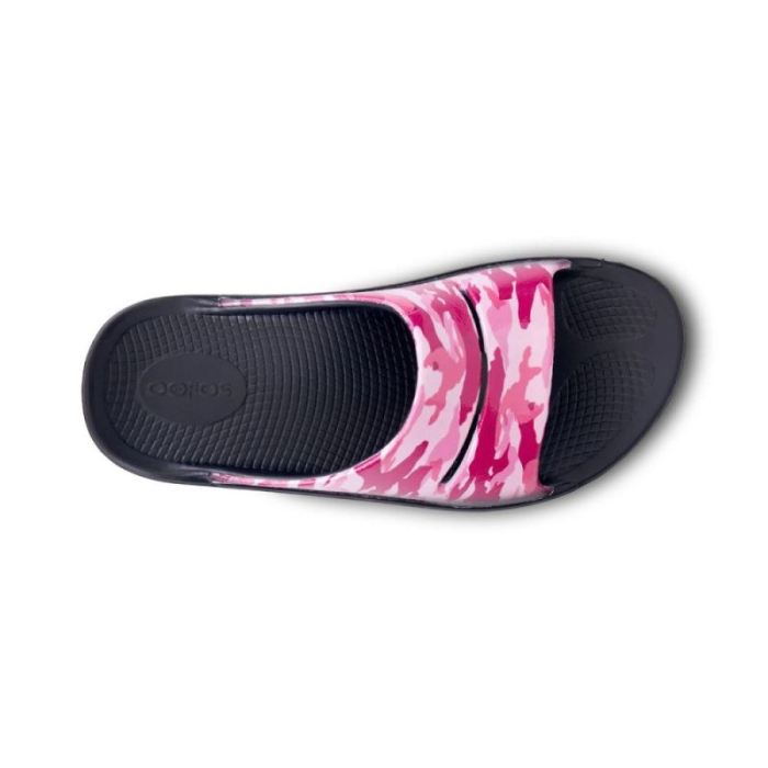 Oofos Canada Women's OOahh Luxe Slide Sandal - Project Pink Camo