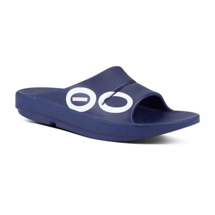 Oofos Canada Men's OOahh Sport Slide Sandal - Navy White