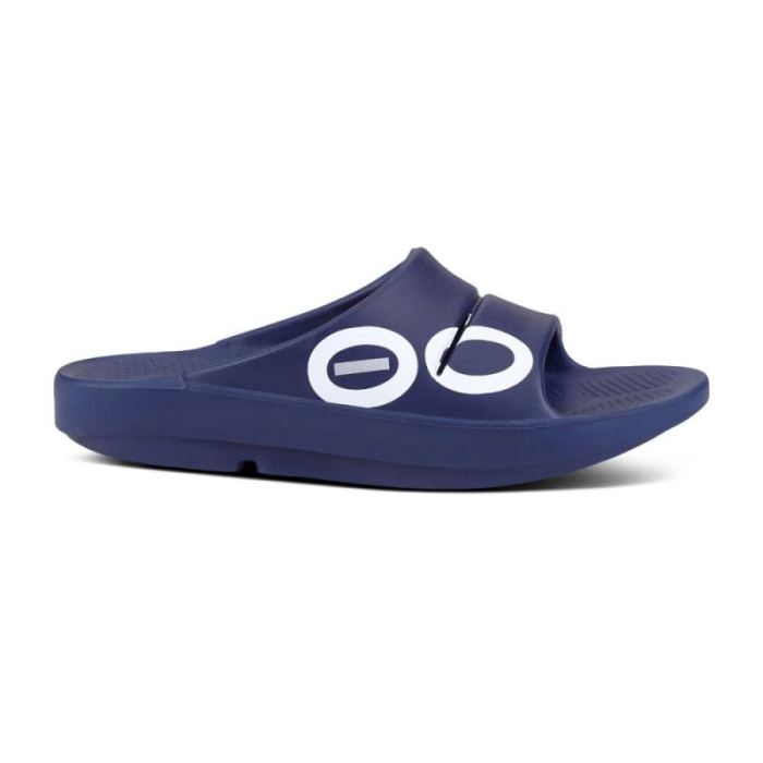 Oofos Canada Men's OOahh Sport Slide Sandal - Navy White