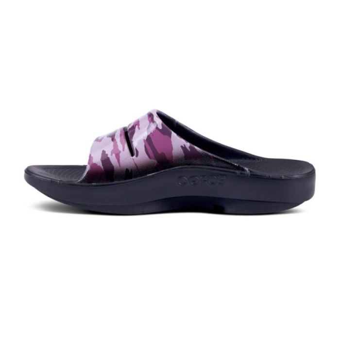 Oofos Canada Women's OOahh Luxe Slide Sandal - Purple Camo