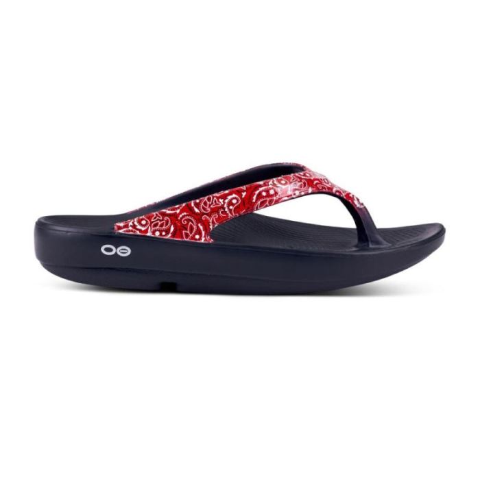 Oofos Canada Women's OOlala Limited Sandal - Red Bandana