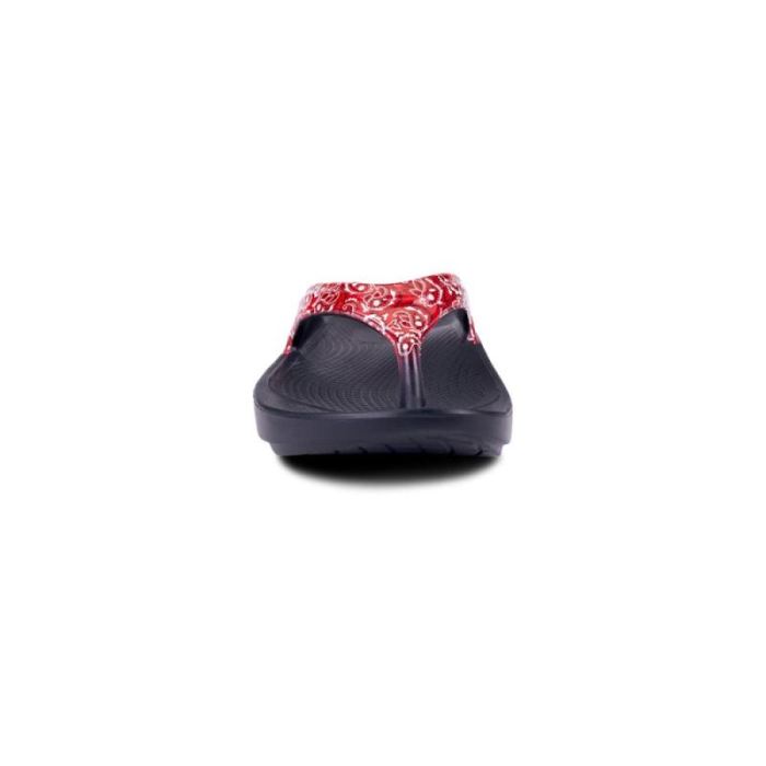 Oofos Canada Women's OOlala Limited Sandal - Red Bandana