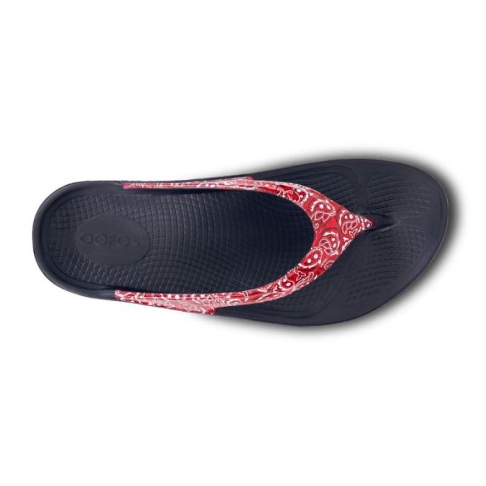 Oofos Canada Women's OOlala Limited Sandal - Red Bandana