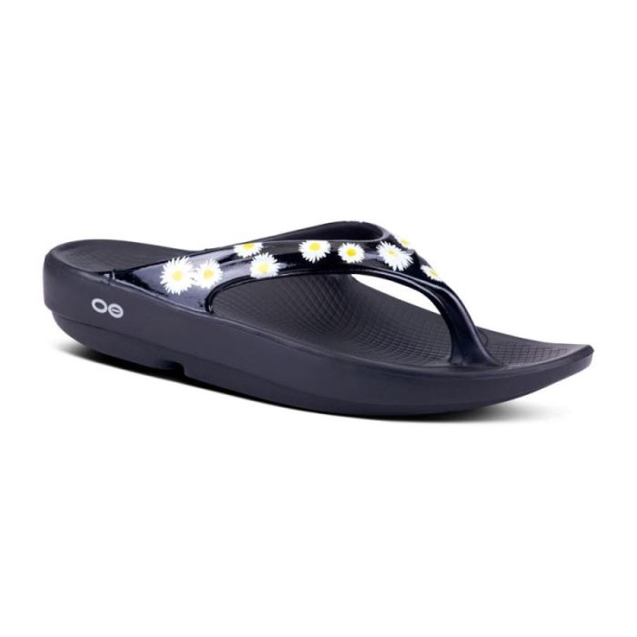 Oofos Canada Women's OOlala Limited Sandal - Black Daisy