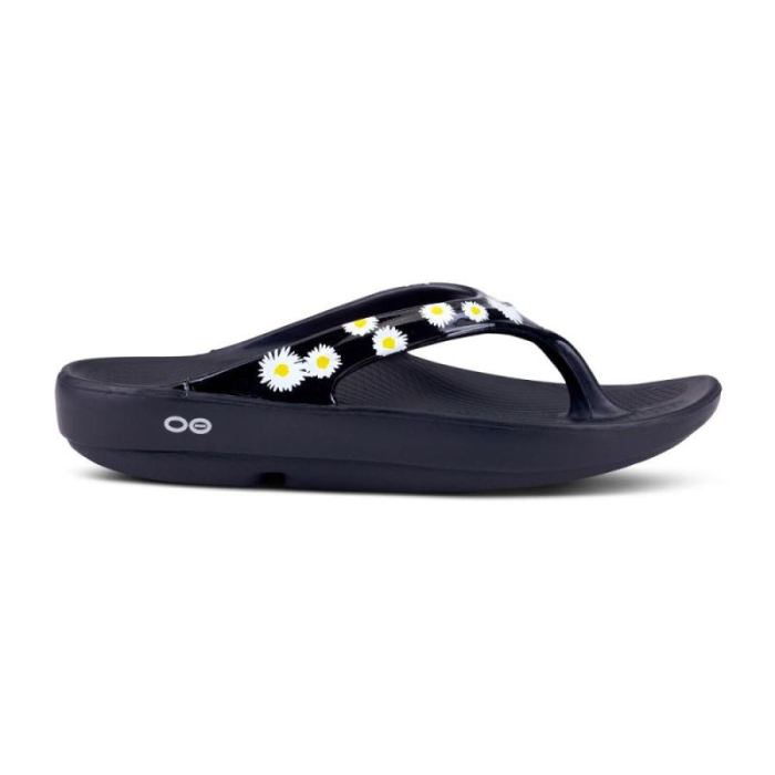 Oofos Canada Women's OOlala Limited Sandal - Black Daisy
