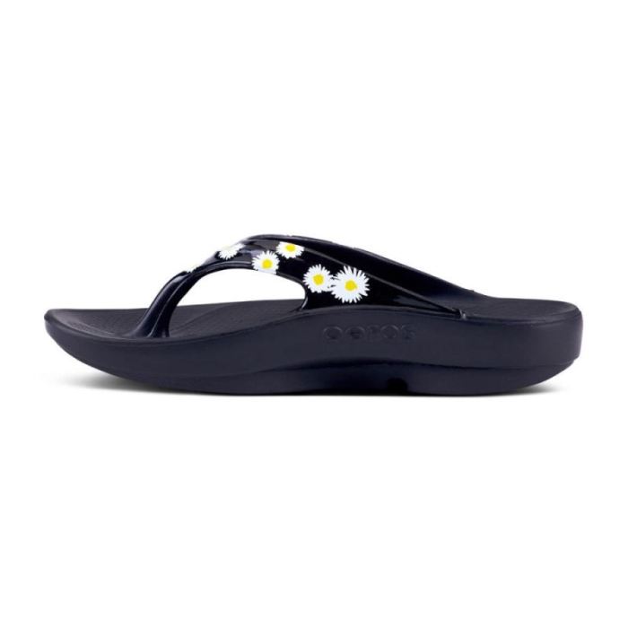 Oofos Canada Women's OOlala Limited Sandal - Black Daisy