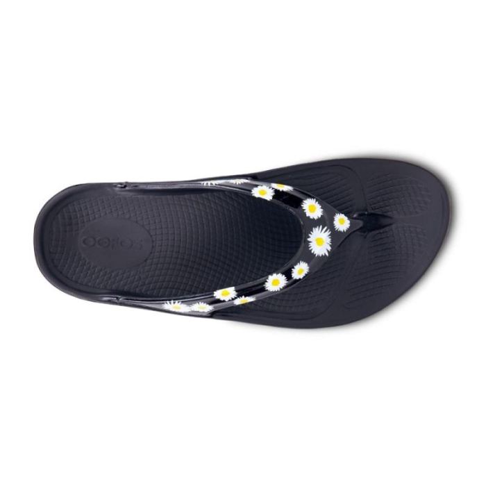 Oofos Canada Women's OOlala Limited Sandal - Black Daisy