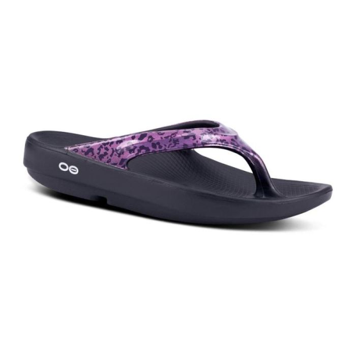 Oofos Canada Women's OOlala Limited Sandal - Violet Leopard
