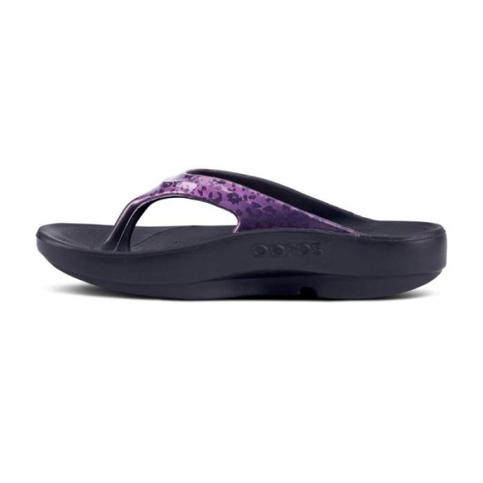 Oofos Canada Women's OOlala Limited Sandal - Violet Leopard