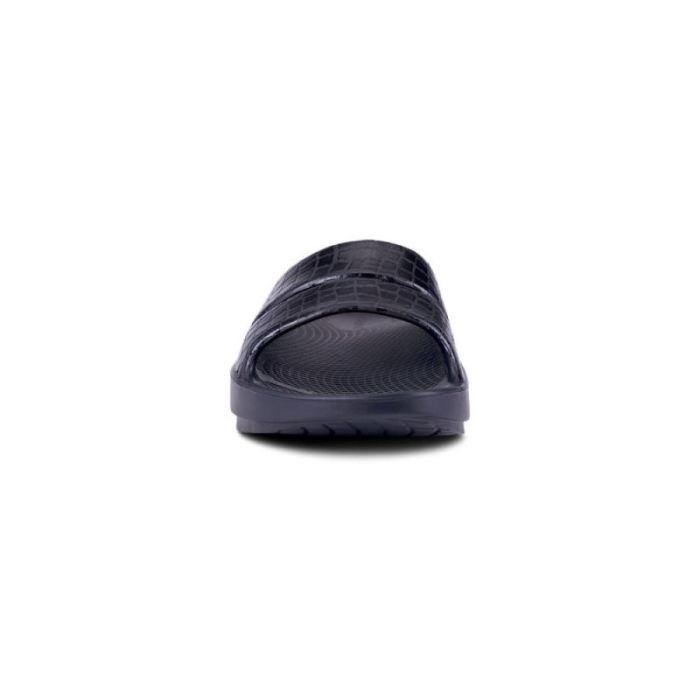 Oofos Canada Women's OOahh Luxe Slide Sandal - Black Gator