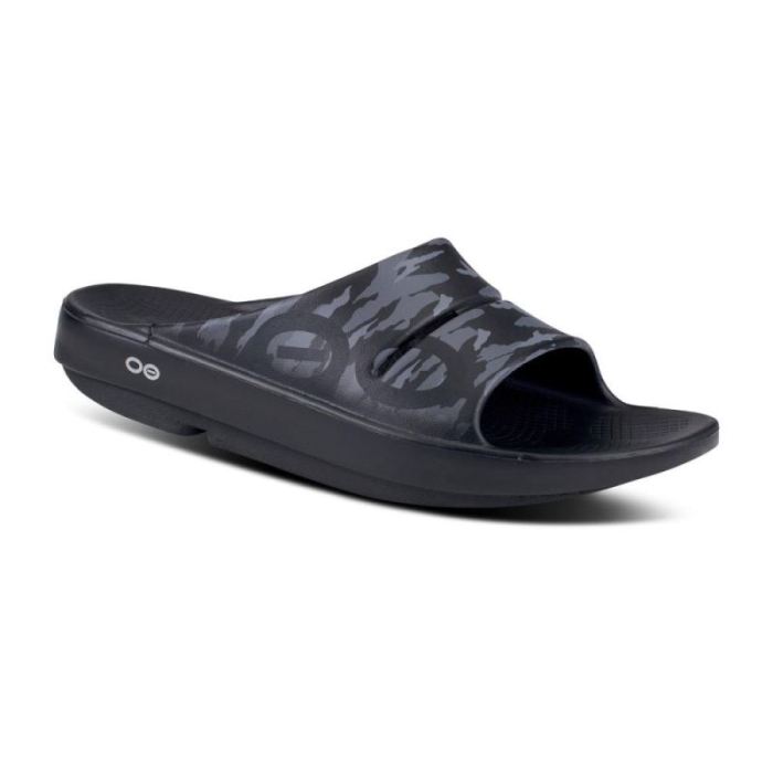 Oofos Canada Men's OOahh Sport Slide Sandal - Black Camo