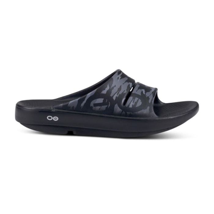 Oofos Canada Men's OOahh Sport Slide Sandal - Black Camo