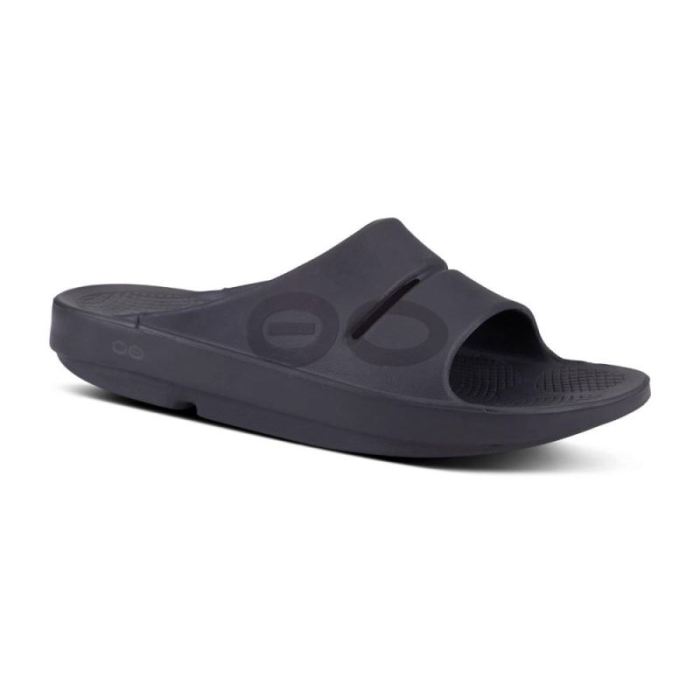 Oofos Canada Women's OOahh Sport Slide Sandal - Black Matte