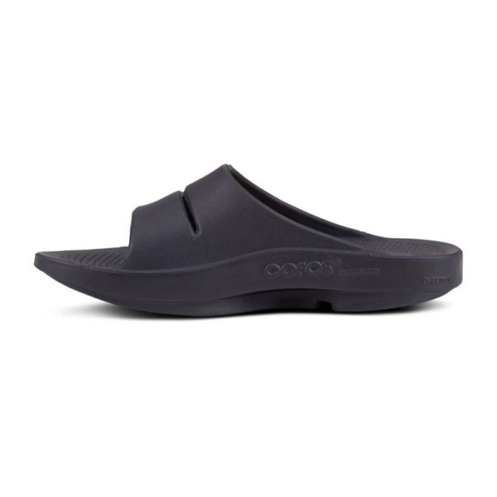 Oofos Canada Women's OOahh Sport Slide Sandal - Black Matte