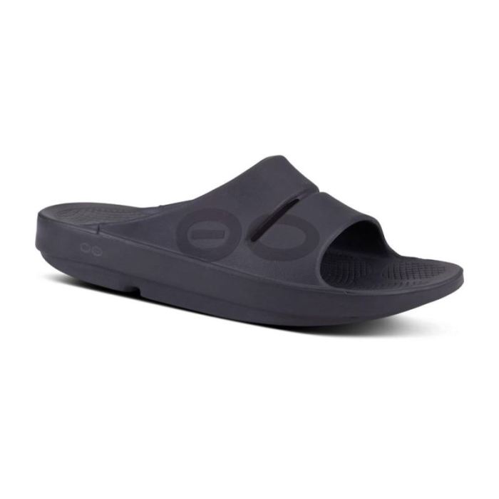 Oofos Canada Men's OOahh Sport Slide Sandal - Black Matte