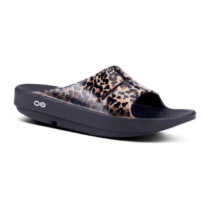 Oofos Canada Women's OOahh Luxe Slide Sandal - Leopard