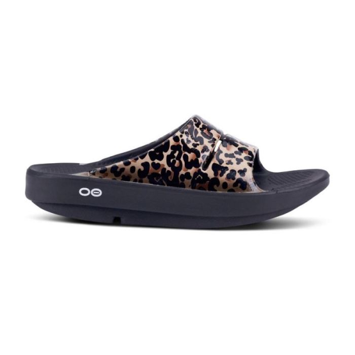 Oofos Canada Women's OOahh Luxe Slide Sandal - Leopard