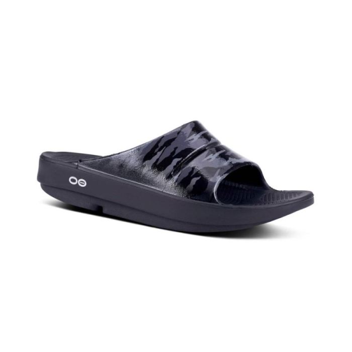 Oofos Canada Women's OOahh Luxe Slide Sandal - Black Camo