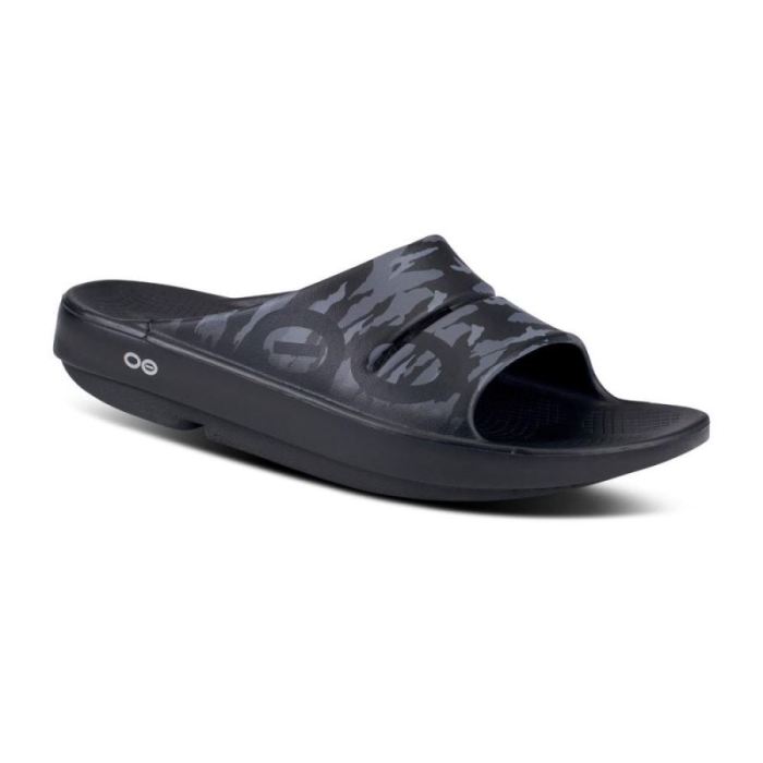 Oofos Canada Women's OOahh Sport Slide Sandal - Black Camo