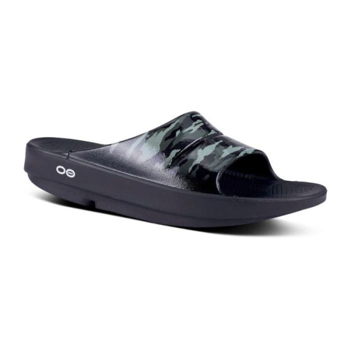 Oofos Canada Women's OOahh Luxe Slide Sandal - Green Camo