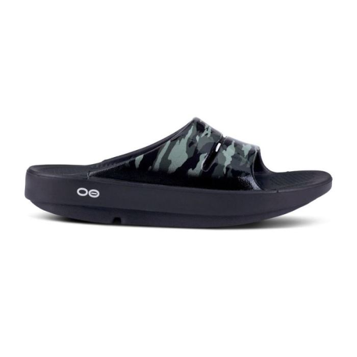 Oofos Canada Women's OOahh Luxe Slide Sandal - Green Camo