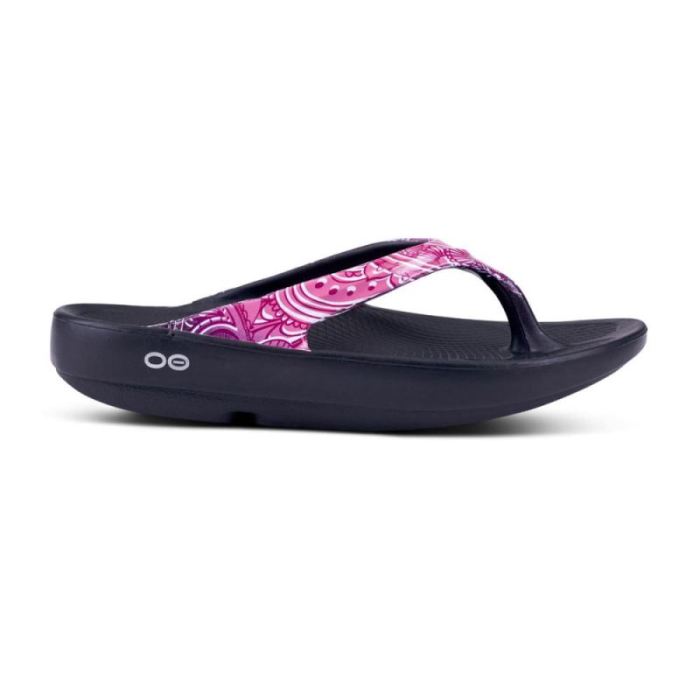 Oofos Canada Women's OOlala Limited Sandal - Pink Paisley