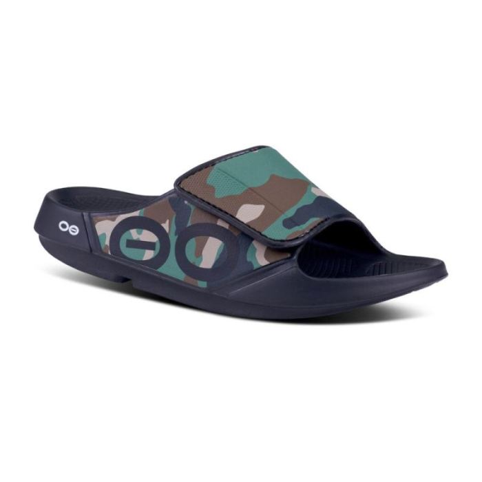 Oofos Canada Men's OOahh Sport Flex Sandal- Woodland Camo