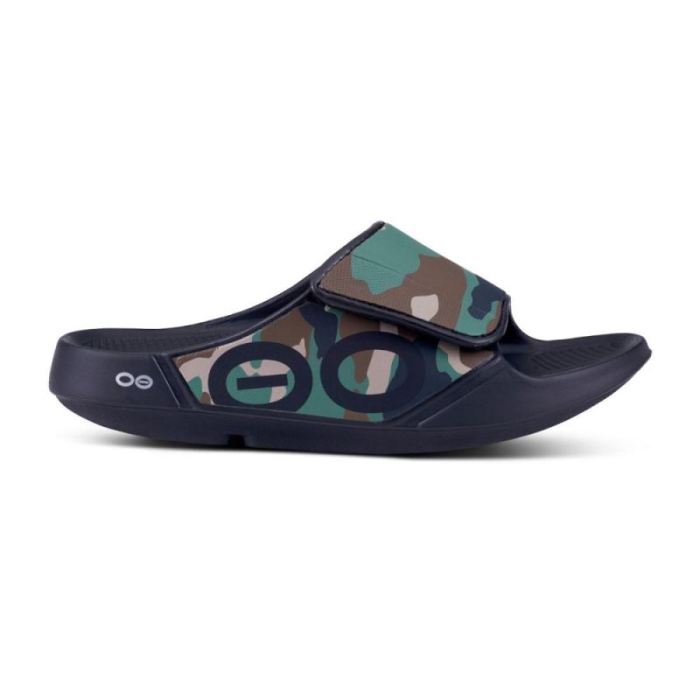 Oofos Canada Men's OOahh Sport Flex Sandal- Woodland Camo