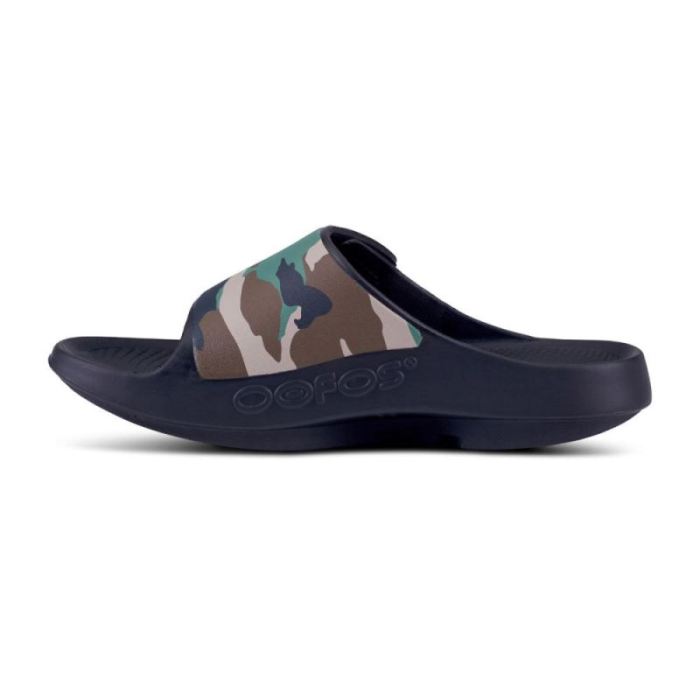 Oofos Canada Men's OOahh Sport Flex Sandal- Woodland Camo