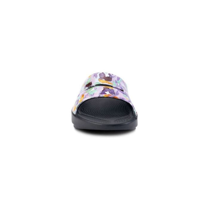 Oofos Canada Women'S Ooahh Luxe Slide Sandal - Purple Watercolor