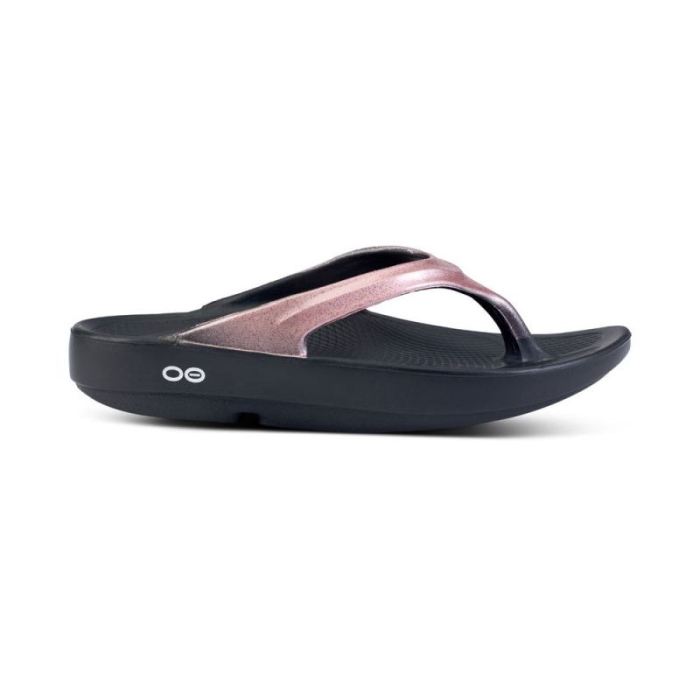 Oofos Canada Women'S Oolala Luxe Sandal - Rose Sparkle